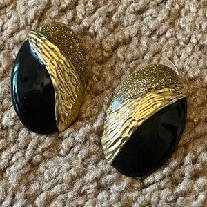 Black and gold earrings